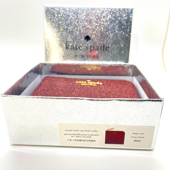 NIB Kate Spade ♠️ Glitter Compact Wallet in Deep Nova - Picture 9 of 9